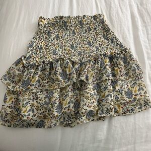English Factory White and Blue Mini Skirt